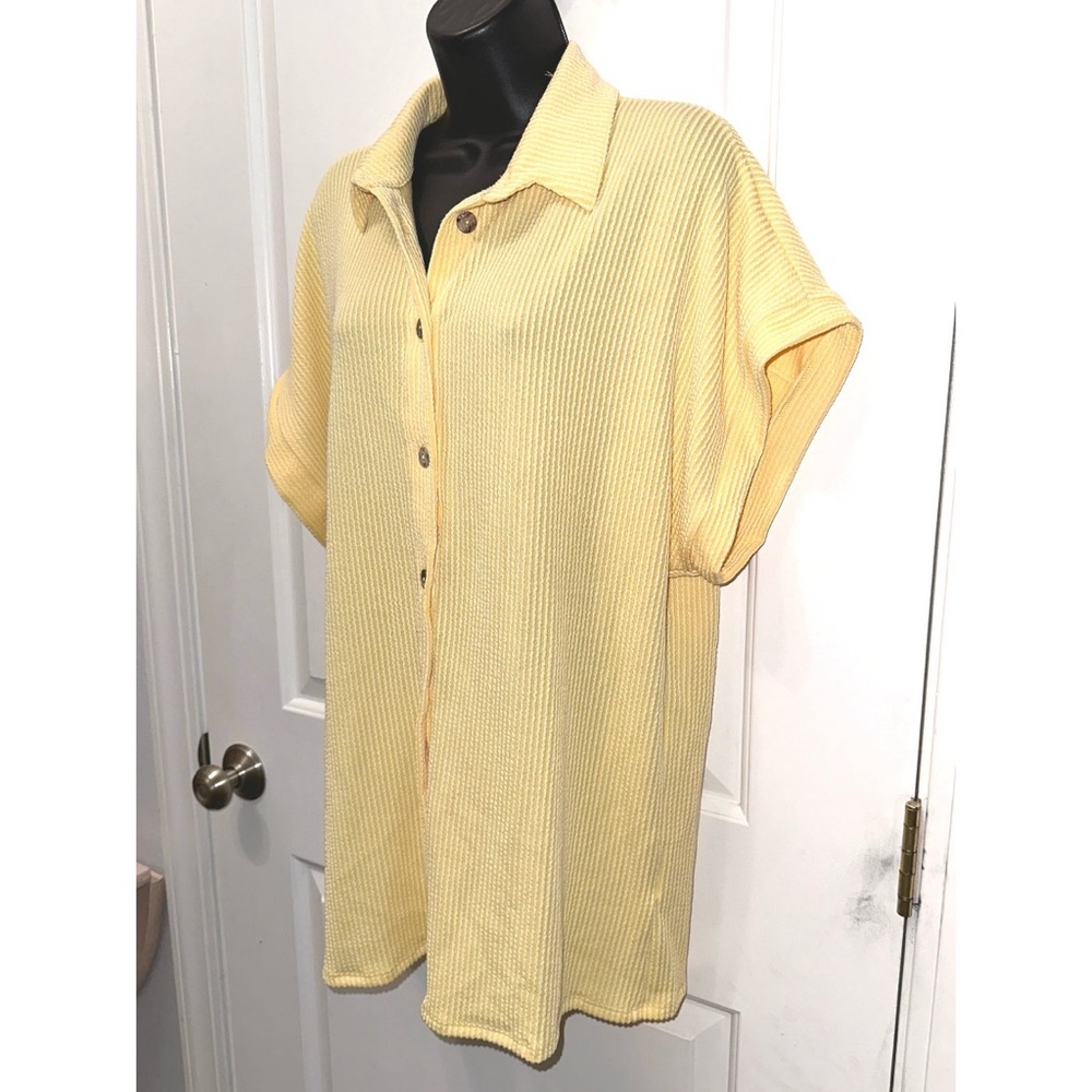 Blumin Yellow Collared Ribbed Top - image 3